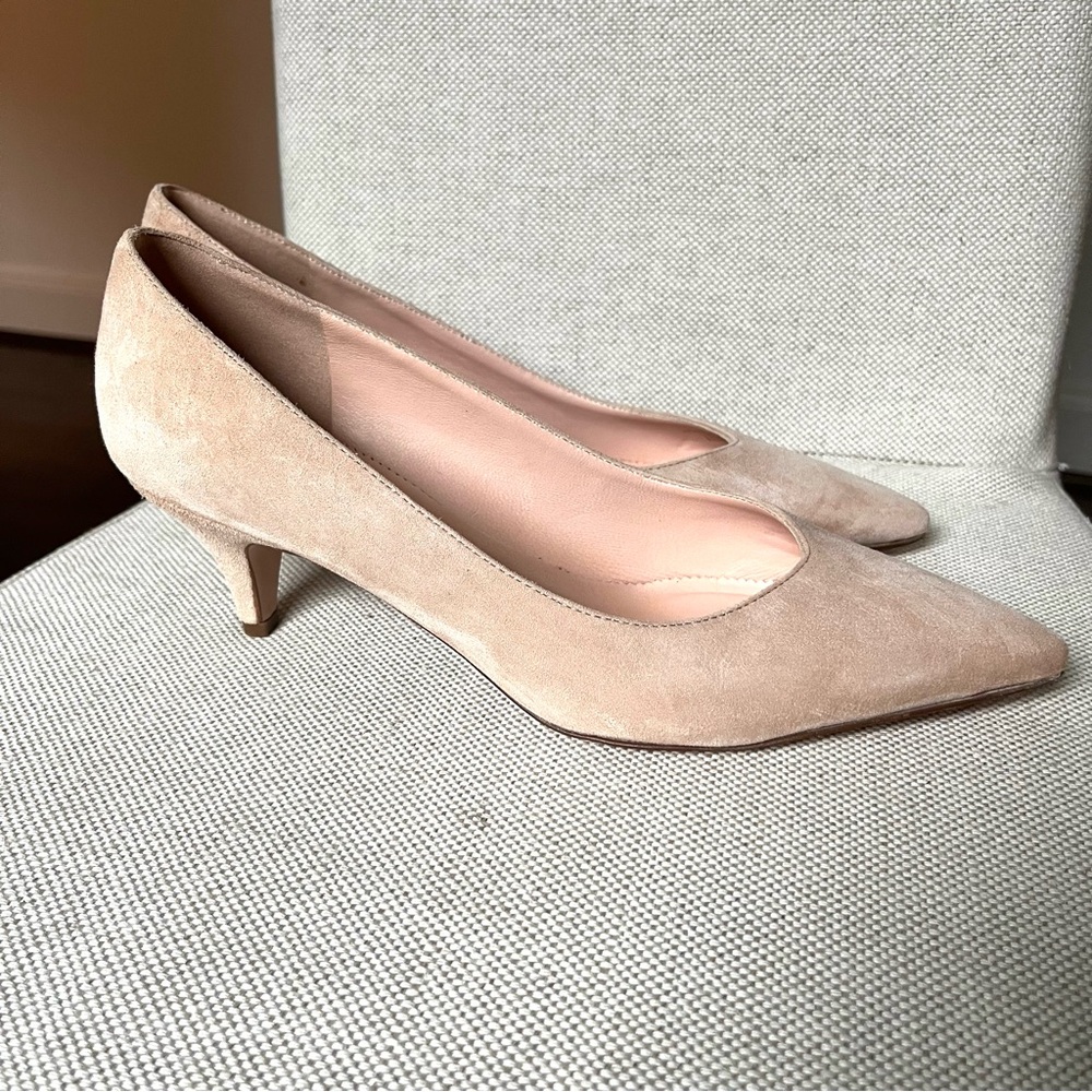 NWOT J. Crew Kitten Heel Suede Pump in Beige (size 9.5)